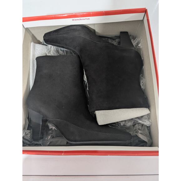 Aerosoles Pop Piz Black Suede Ankle Boots Size 6M New in Box - Picture 2 of 7